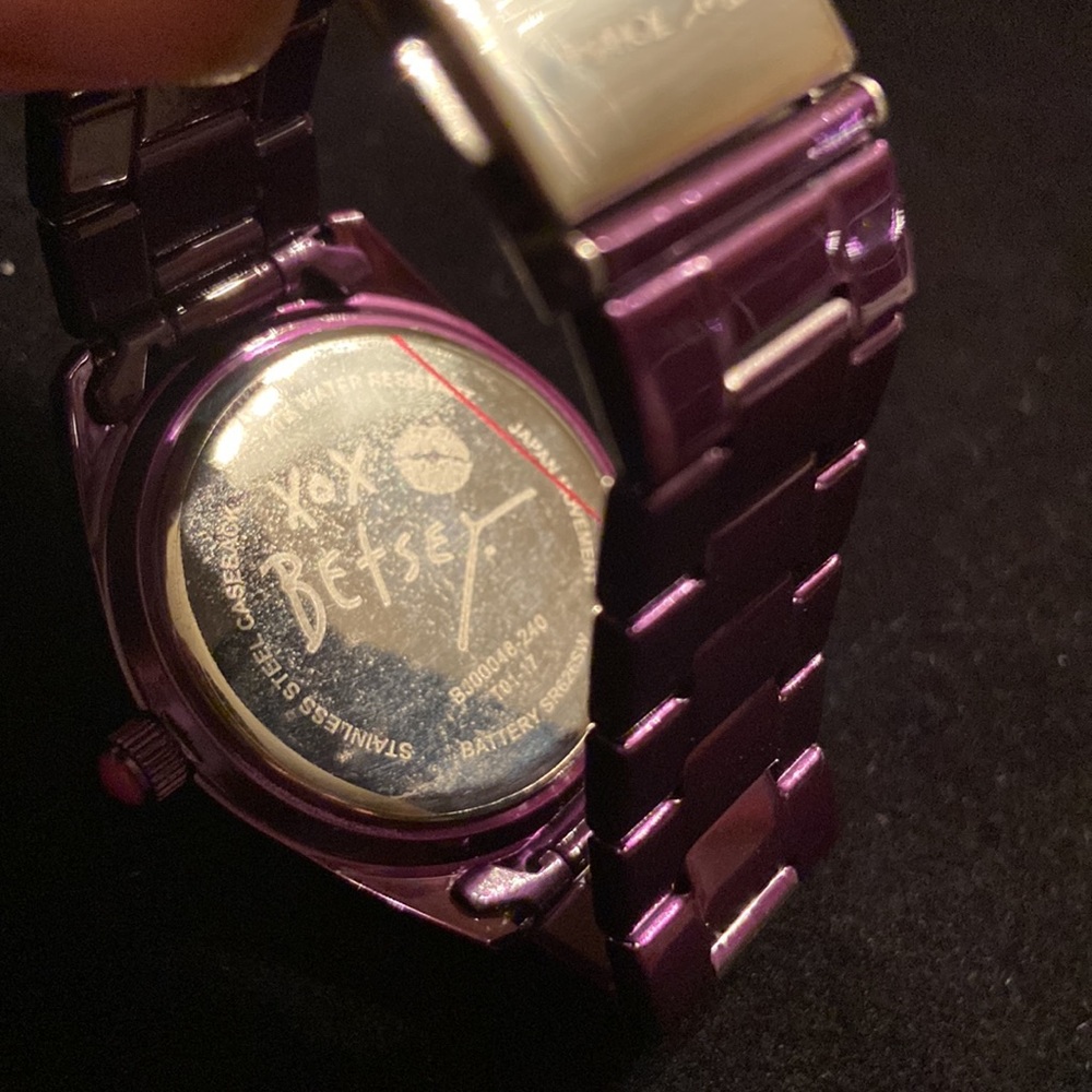 Purple Betsey Johnson Analog Wrist Watch - Picture 4 of 5